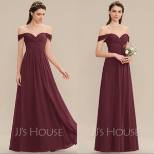 JJsHouse burgundy wine A-line floor length dress